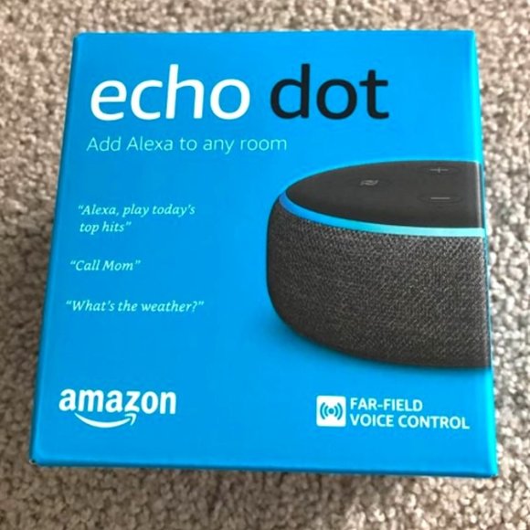 Amazon Echo Dot 3rd Generation Smart Speaker Wireless with Alexa (Charcoal) NIB - Picture 1 of 5